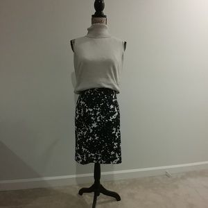 Ann Taylor Black & White Printed Skirt